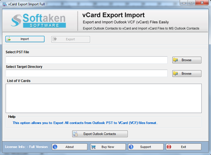 Outlook не импортирует vcard